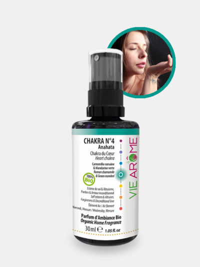 Parfum d'ambiance Chakra 4 Cœur Anahata Vie Arôme Amour Compassion Elément Air Mercredi Mercure