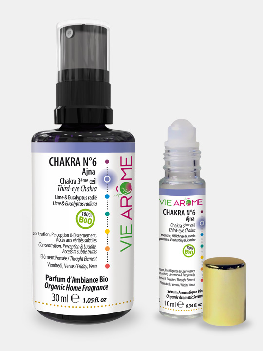 VieArome-Parfum-Ambiance-Roll-On-Chakra-n6-02 Kit Chakra 6 Couronne Ajna Parfum d'ambiance et Roll-on Sérum Bio Vie Arôme
